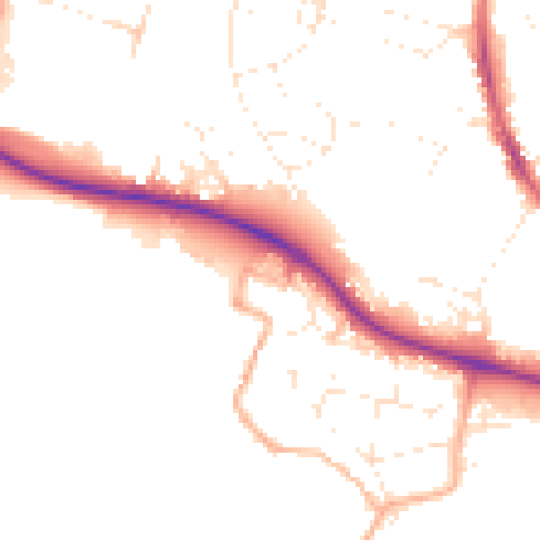 Daytime road noise heatmap for GL10 3QP