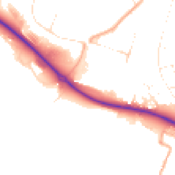 Daytime road noise heatmap for GL10 3RE