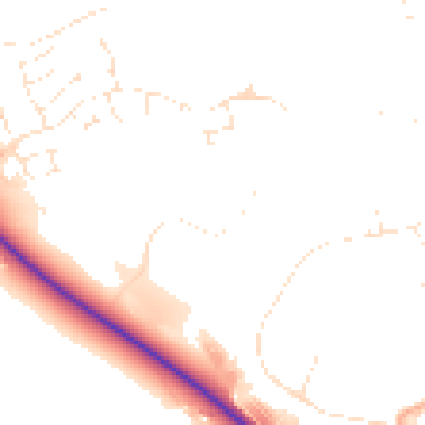 Daytime road noise heatmap for GL10 3RR