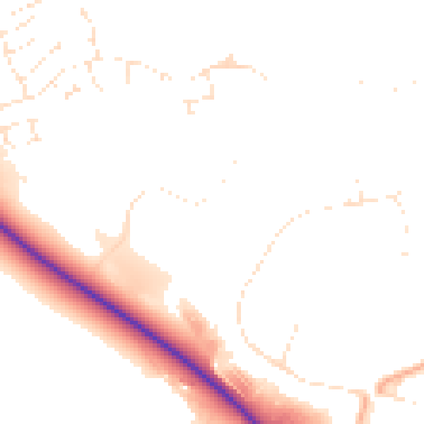 Daytime road noise heatmap for GL10 3RS