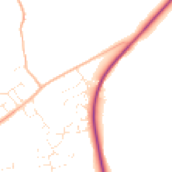 Daytime road noise heatmap for GL15 4BQ