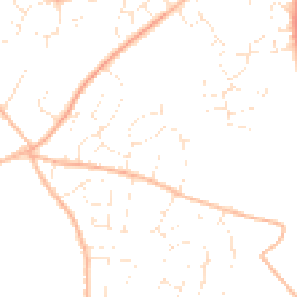 Daytime road noise heatmap for GL15 5BZ