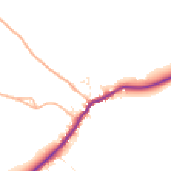 Daytime road noise heatmap for GL15 6DD