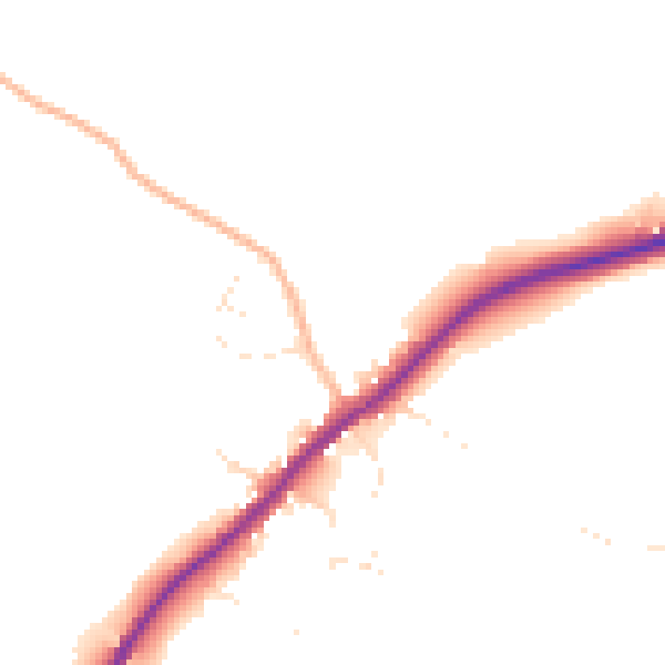Daytime road noise heatmap for GL15 6FH