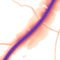 Daytime road noise heatmap for GL18 2DH