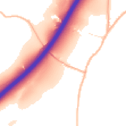 Daytime road noise heatmap for GL18 2DJ