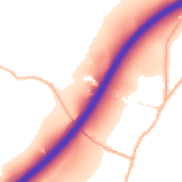 Daytime road noise heatmap for GL18 2DW