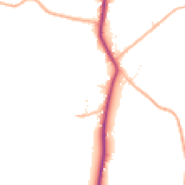 Daytime road noise heatmap for GL19 3BS