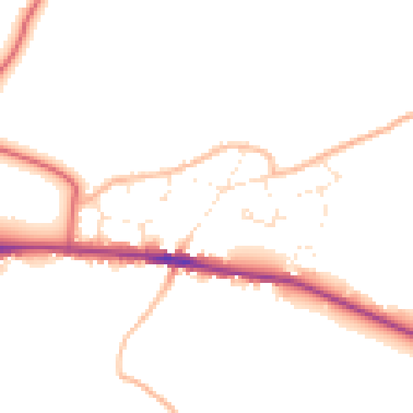 Daytime road noise heatmap for GL19 3DU