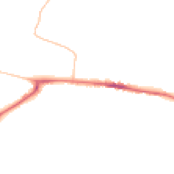 Night-time road noise heatmap for GL19 3EU