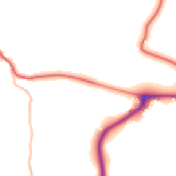 Daytime road noise heatmap for GL19 3EX