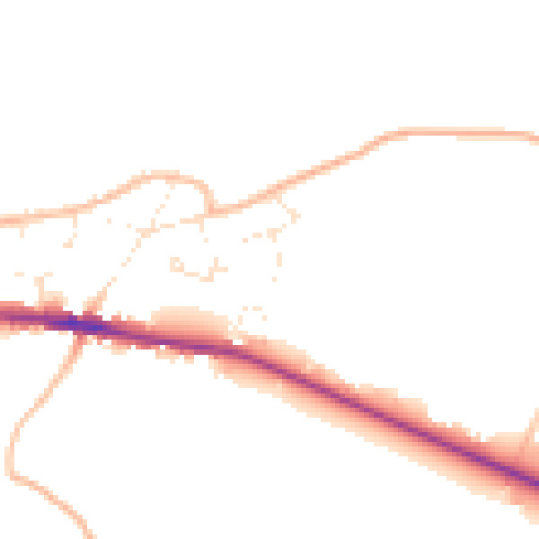 Daytime road noise heatmap for GL19 3HW