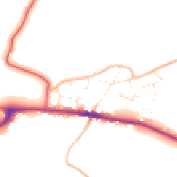 Daytime road noise heatmap for GL19 3SA
