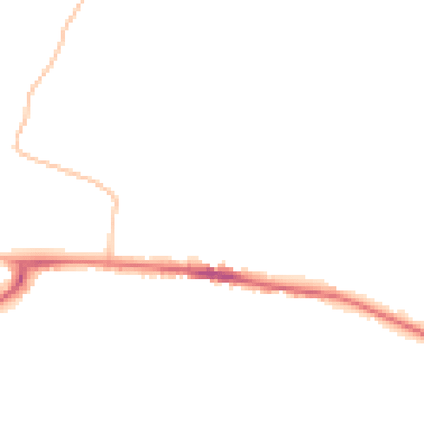 Night-time road noise heatmap for GL19 3SA