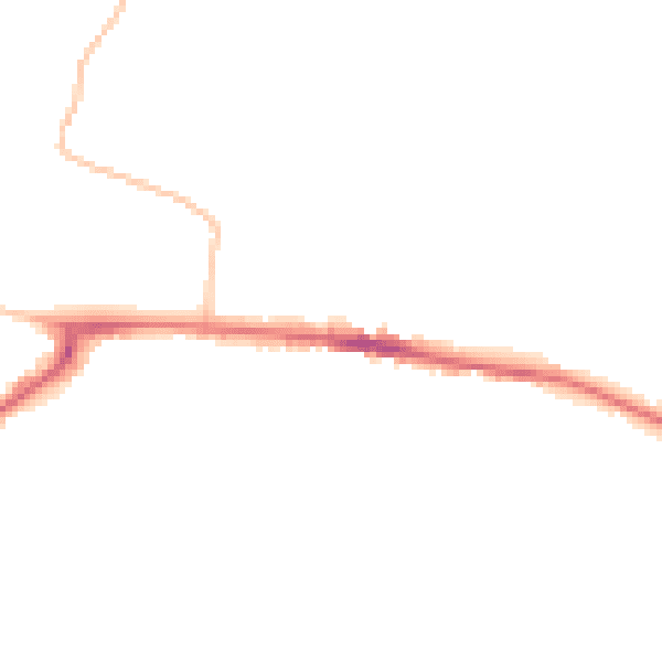 Night-time road noise heatmap for GL19 3SG