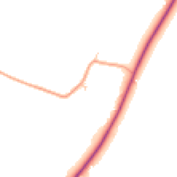Daytime road noise heatmap for GL19 4NY