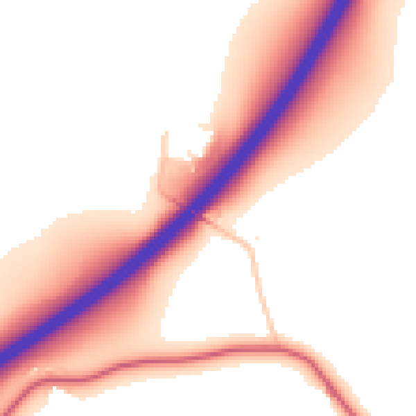 Daytime road noise heatmap for GL19 4QH