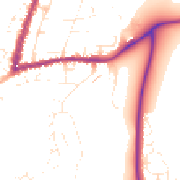 Daytime road noise heatmap for GL20 5QT