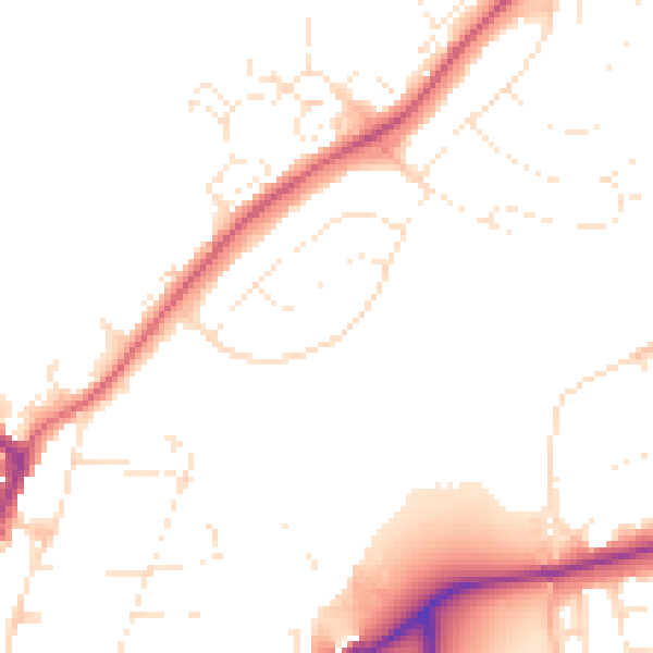Daytime road noise heatmap for GL20 8AA
