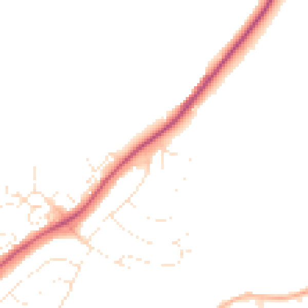 Daytime road noise heatmap for GL20 8AX