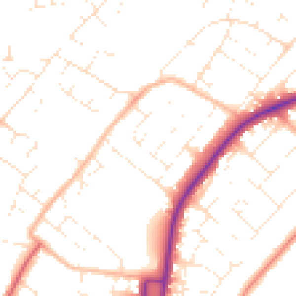 Daytime road noise heatmap for GL51 0DP
