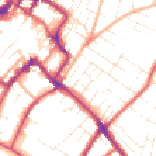 Daytime road noise heatmap for GL52 6DG