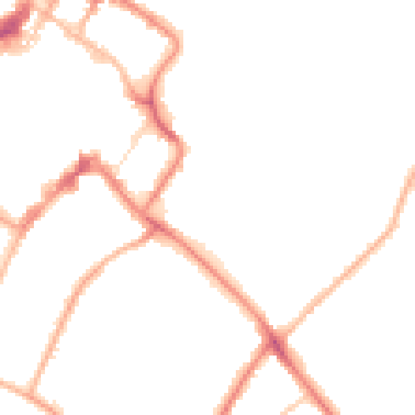 Night-time road noise heatmap for GL52 6DG