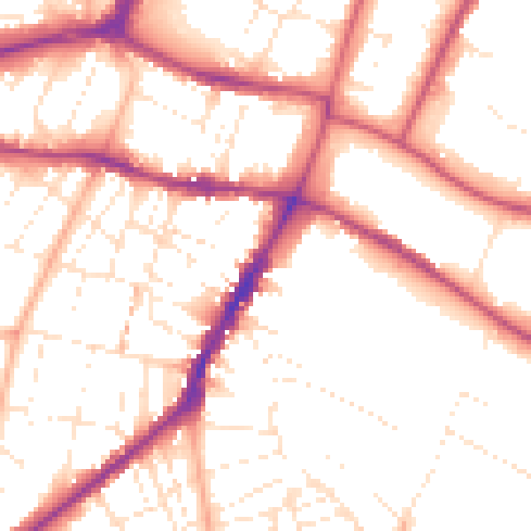 Daytime road noise heatmap for GL53 7NG
