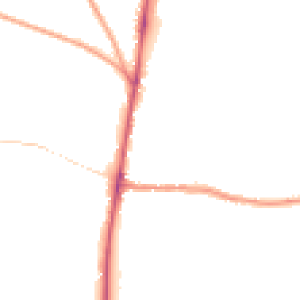 Night-time road noise heatmap for GL54 1AB
