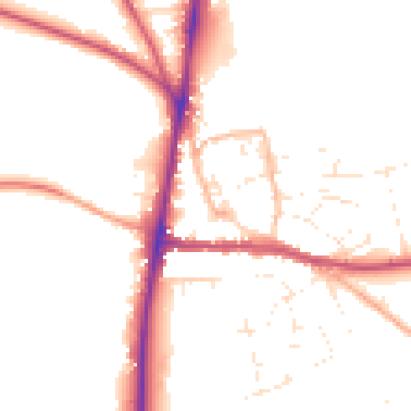 Daytime road noise heatmap for GL54 1AE