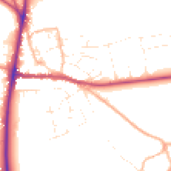 Daytime road noise heatmap for GL54 1AJ