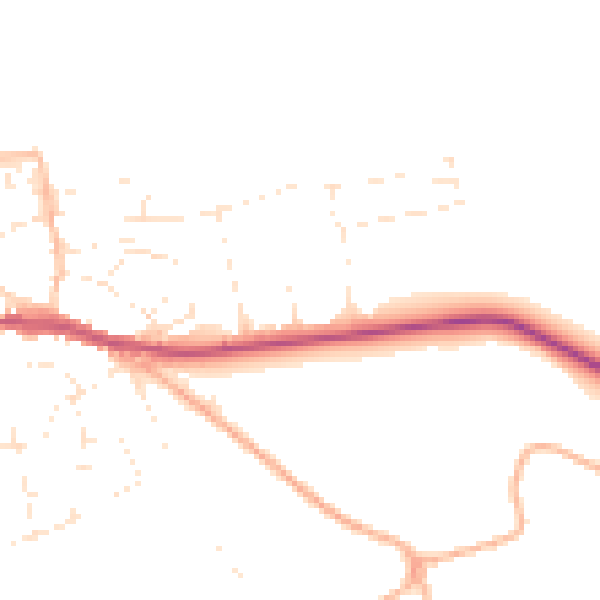 Daytime road noise heatmap for GL54 1AN