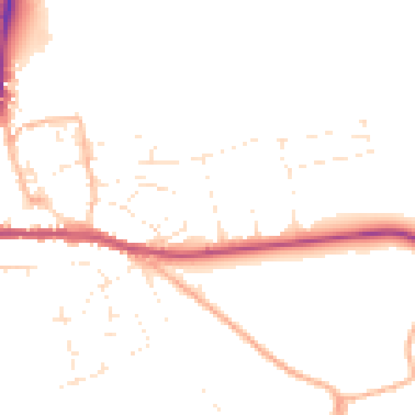 Daytime road noise heatmap for GL54 1AW