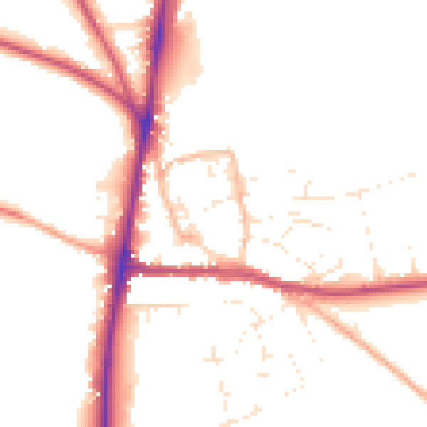 Daytime road noise heatmap for GL54 1AZ