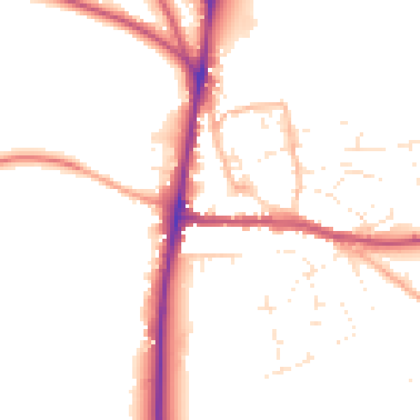 Daytime road noise heatmap for GL54 1BB