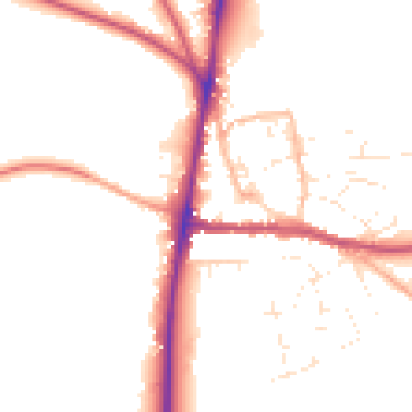 Daytime road noise heatmap for GL54 1BD