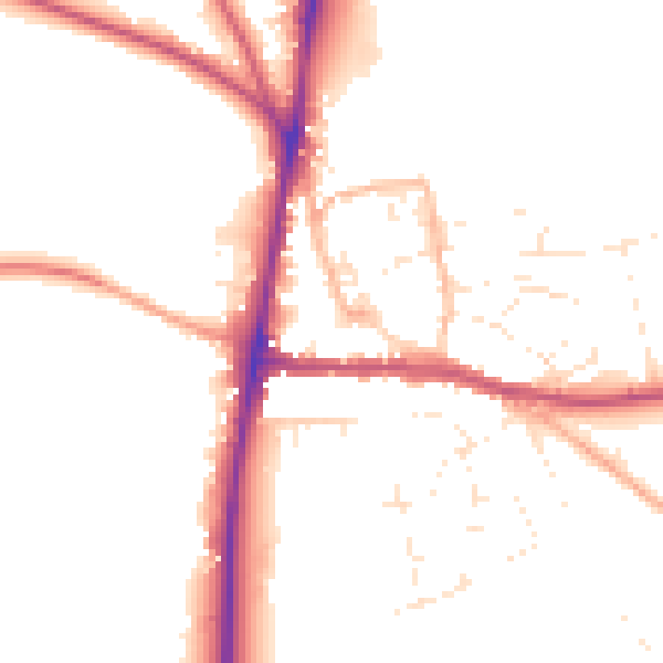 Daytime road noise heatmap for GL54 1BE