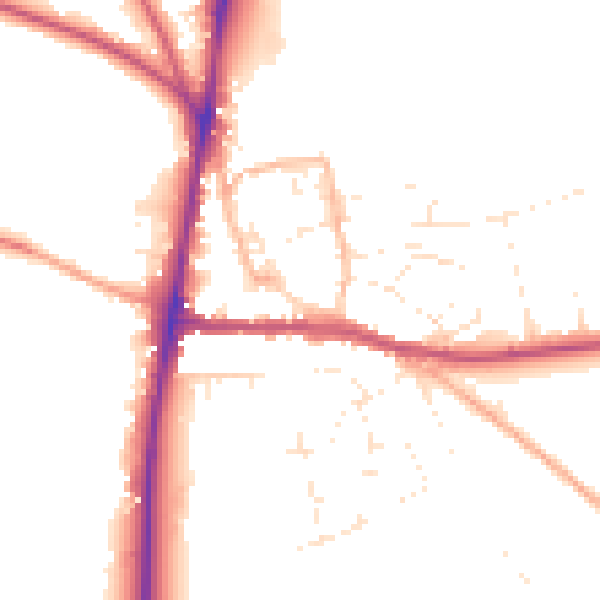 Daytime road noise heatmap for GL54 1BN