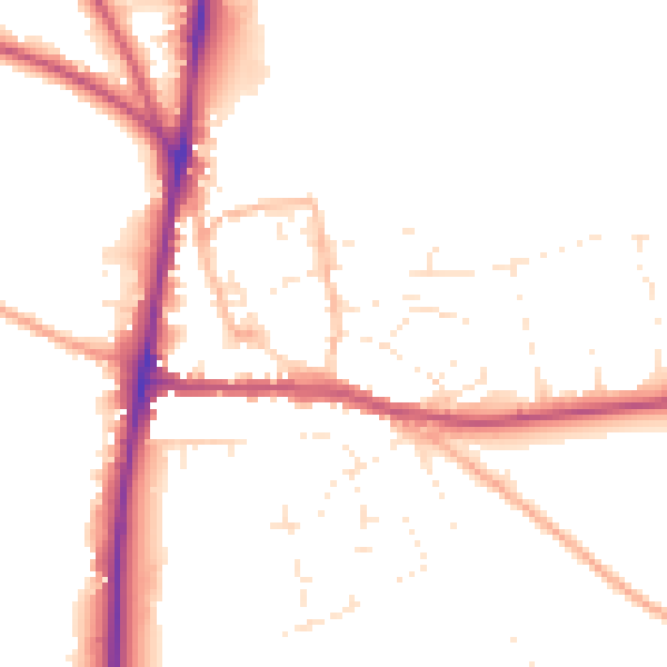 Daytime road noise heatmap for GL54 1BT
