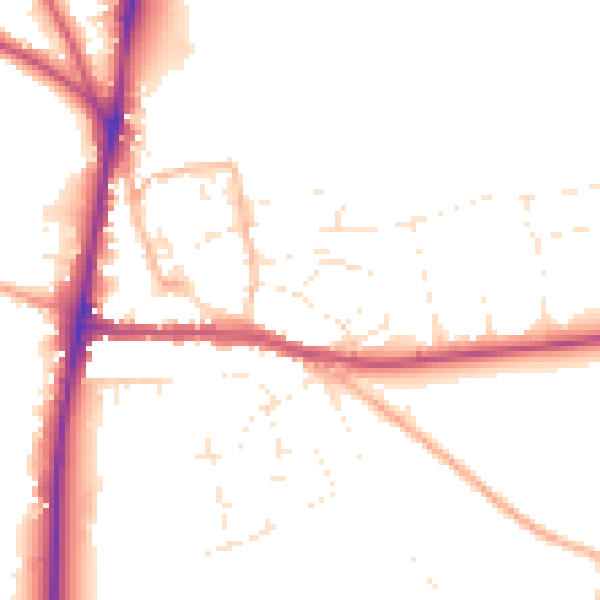 Daytime road noise heatmap for GL54 1BU