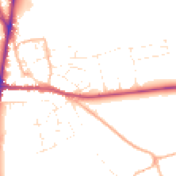 Daytime road noise heatmap for GL54 1BY