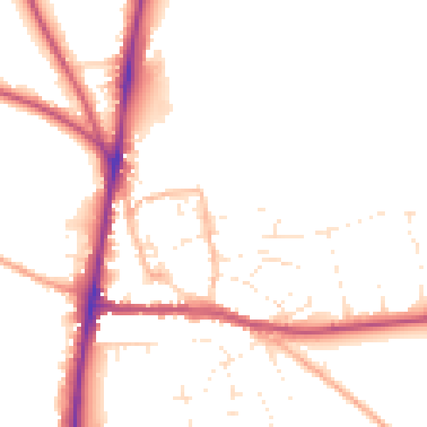 Daytime road noise heatmap for GL54 1DH