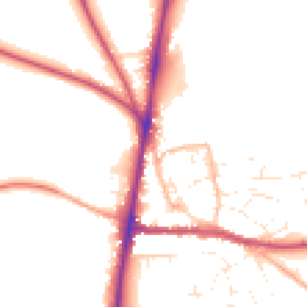 Daytime road noise heatmap for GL54 1DL