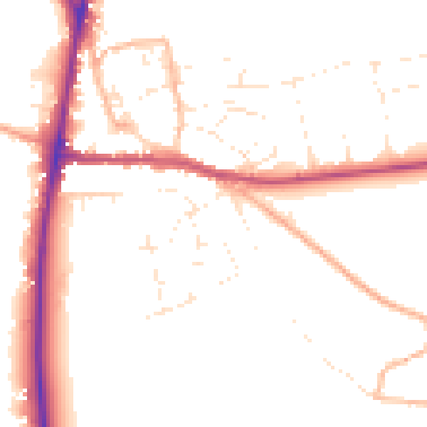 Daytime road noise heatmap for GL54 1DT