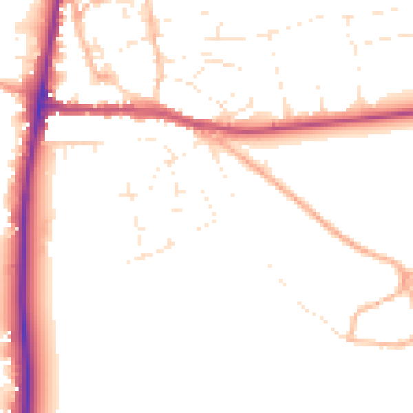 Daytime road noise heatmap for GL54 1DU