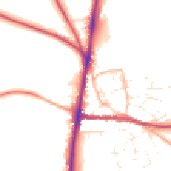 Daytime road noise heatmap for GL54 1DW