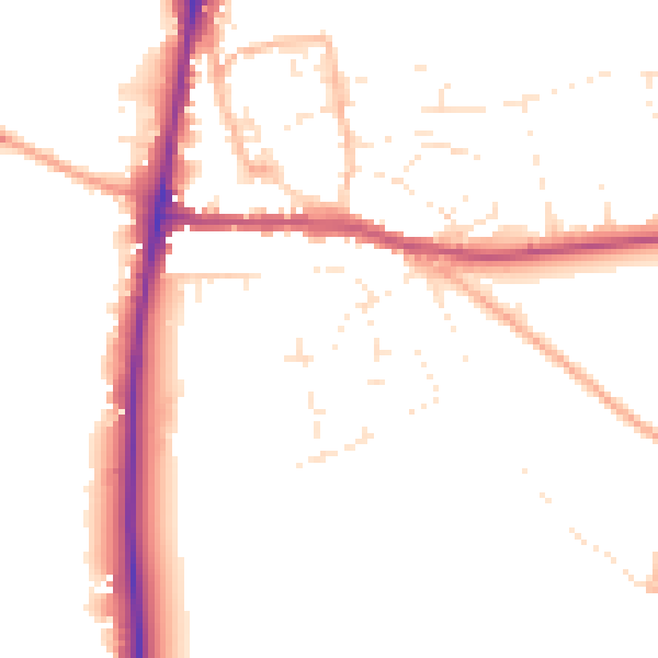 Daytime road noise heatmap for GL54 1DX