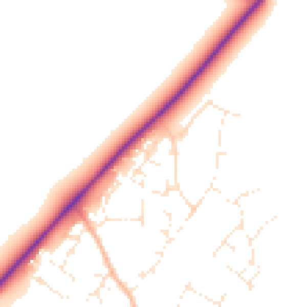 Daytime road noise heatmap for GL54 2GA