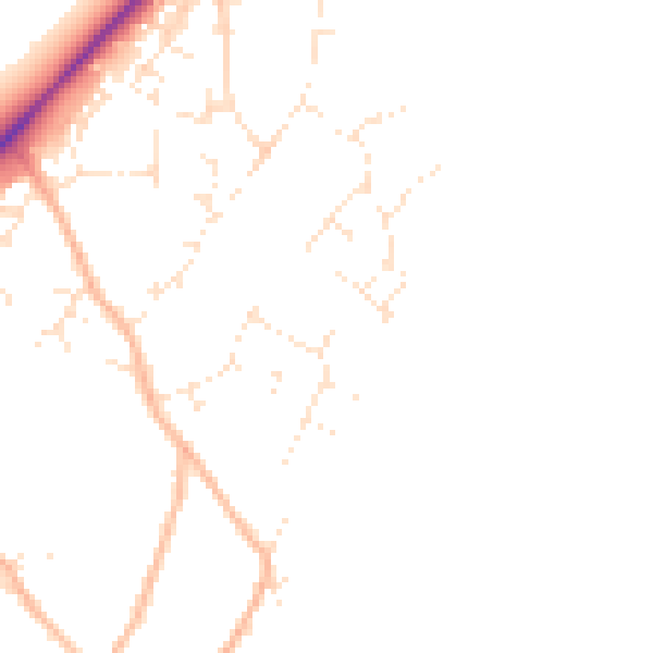 Daytime road noise heatmap for GL54 2JY