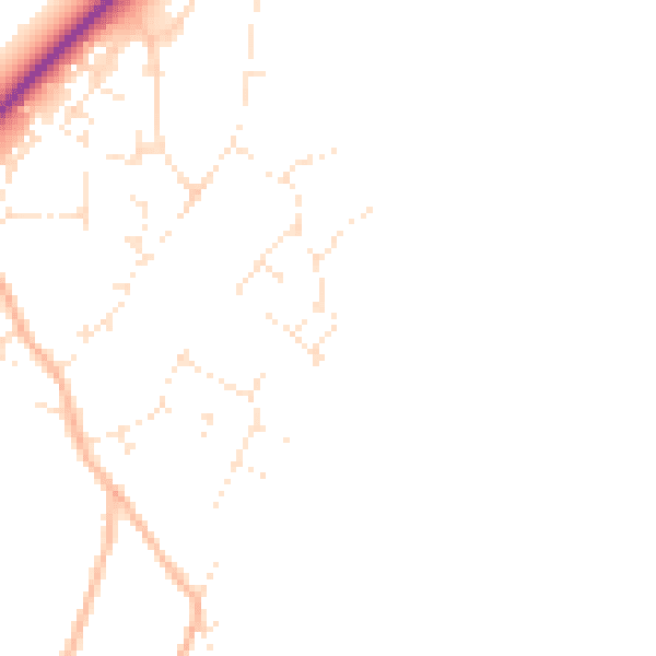 Daytime road noise heatmap for GL54 2RR